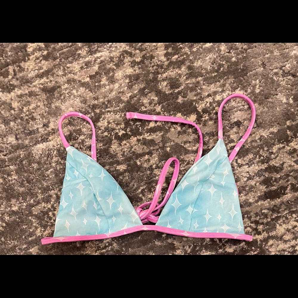 Medium Moana Bikini Unicorn Triangle Chloe Bikini Top Blue & Pink